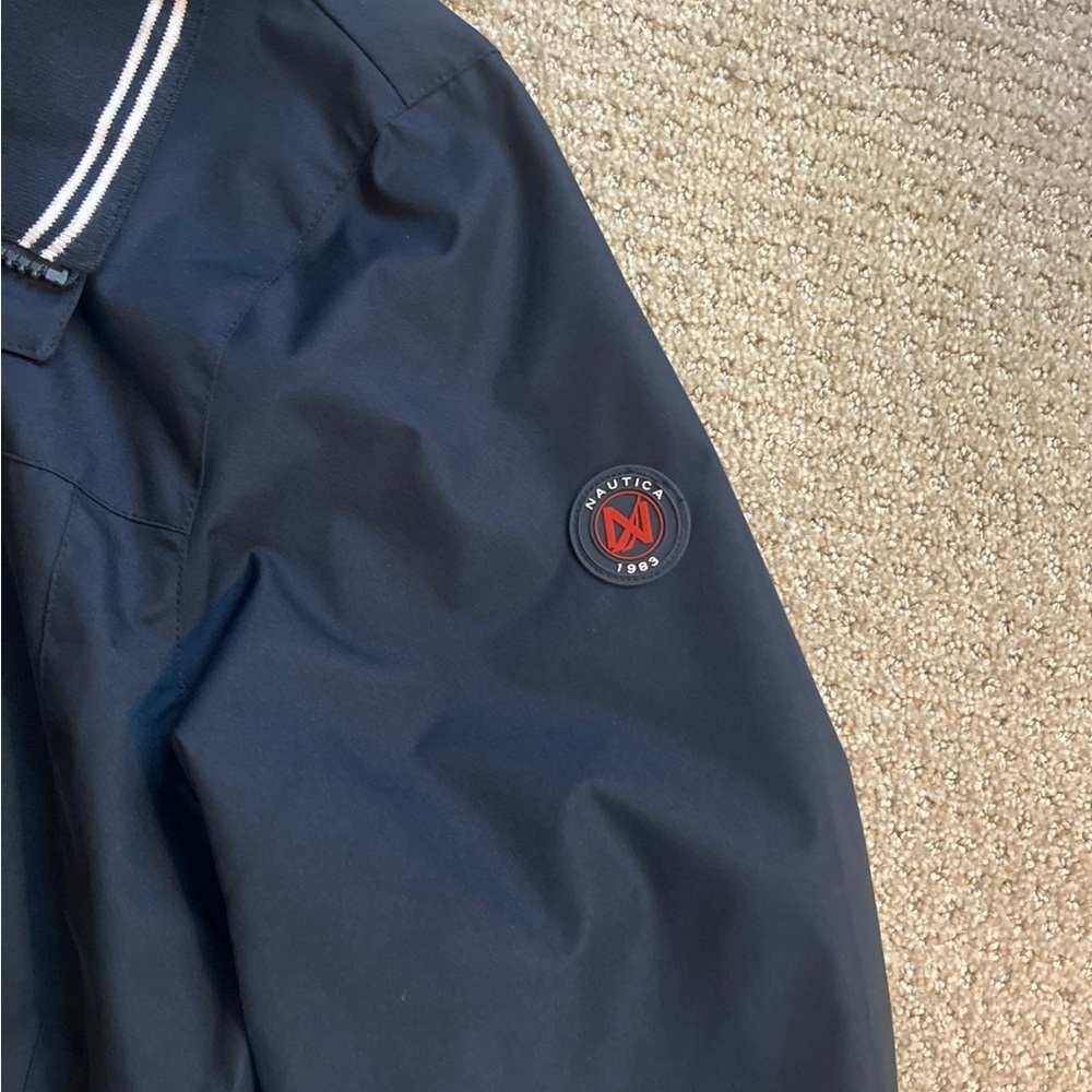 Nautica Dark Blue Hooded Raincoat - Picture 3 of 5